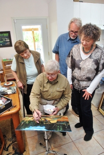 ARTrails Artist painting in her studio